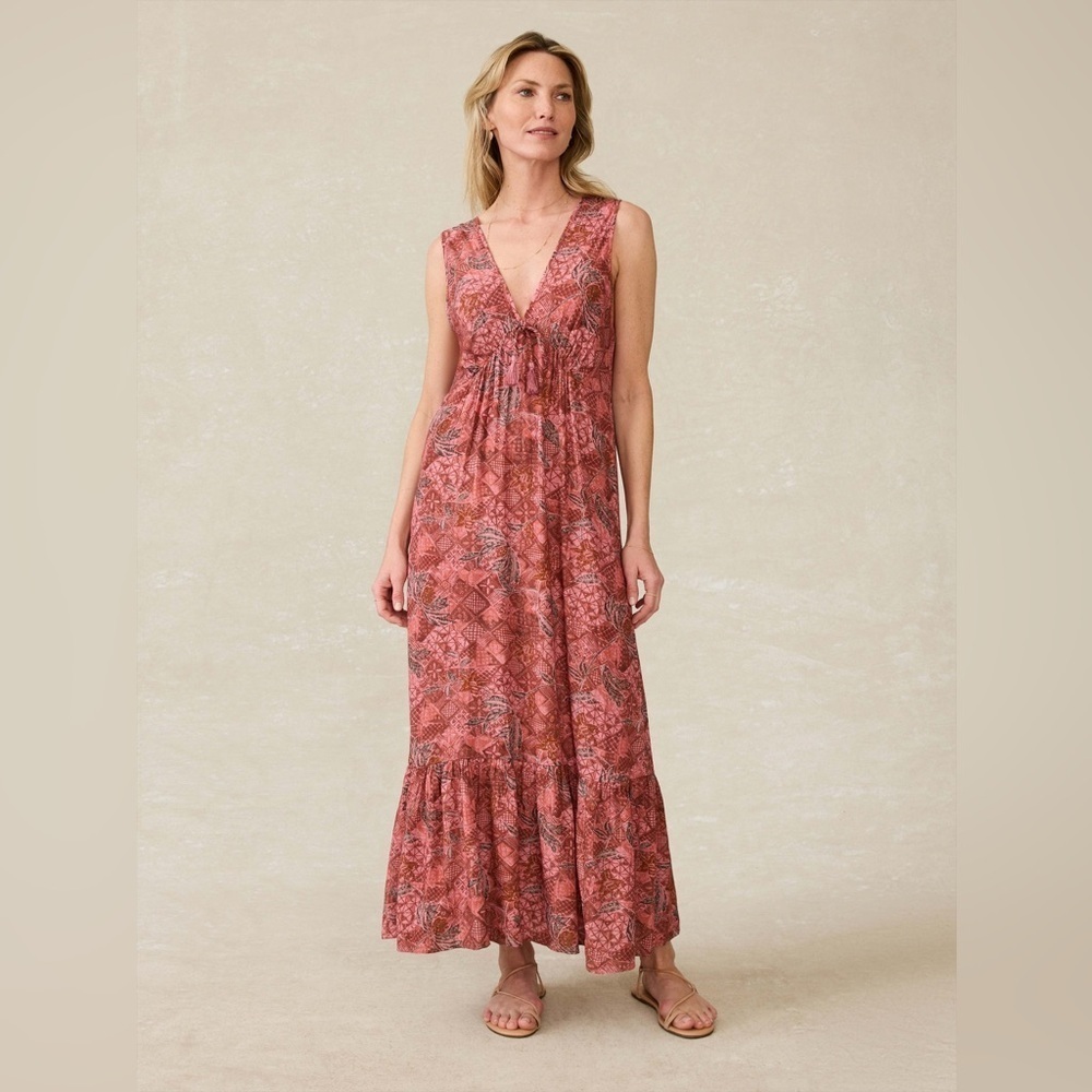 Faherty Eden Dress in Island Breeze Floral - Size S